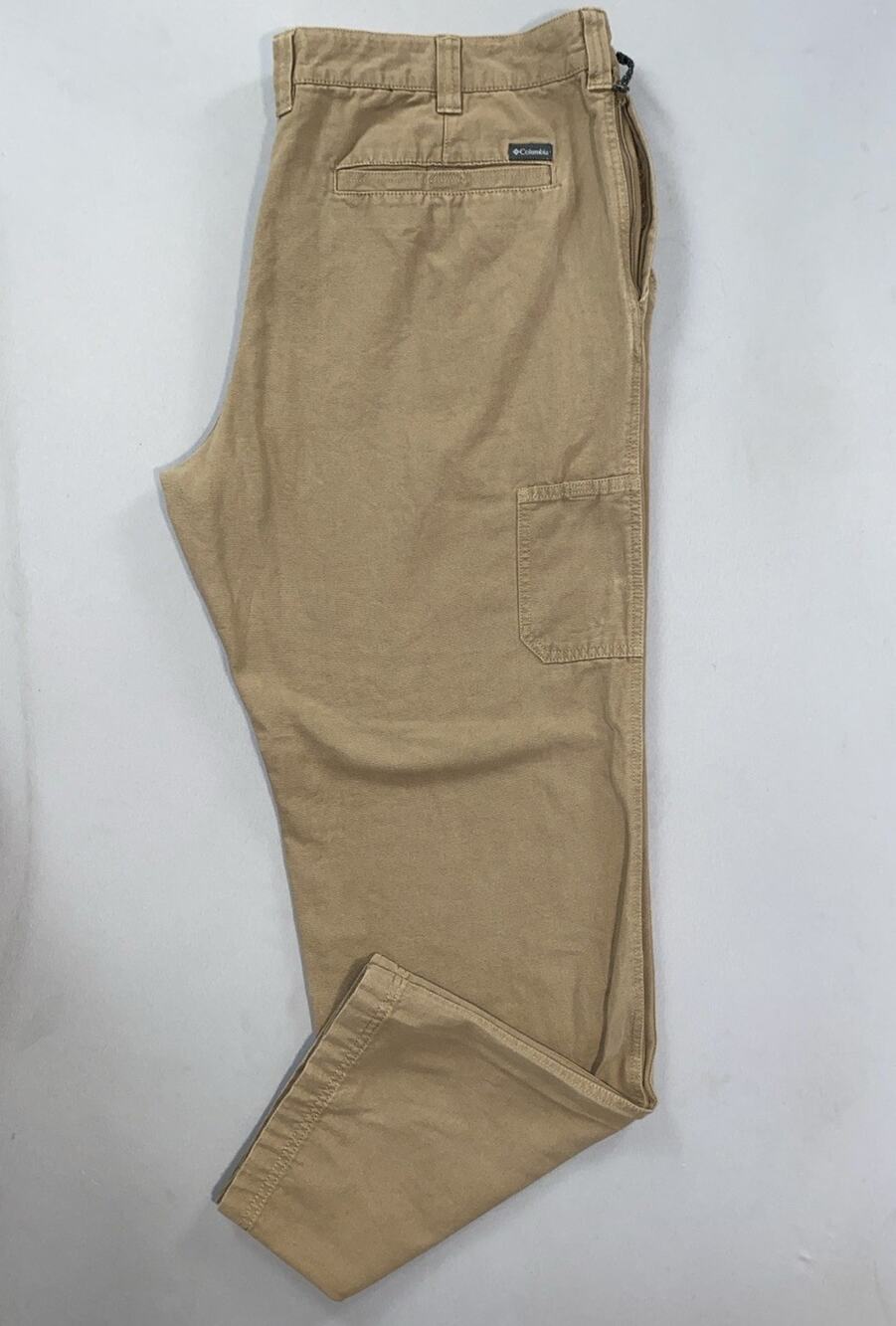 Columbia 166381 Men's Roc II Rugged Canvas Outdoor Chino Pants. Beige, 42X32 GUC